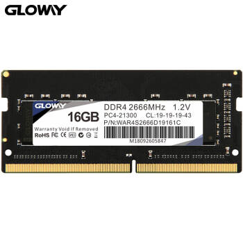 光威（Gloway）16GB DDR4 2666频率 笔记本内存条 战将系列-精选颗粒/稳定兼容,降价幅度17.5%