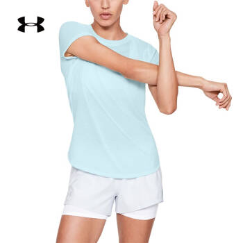 安德玛官方UA Streaker女子运动短袖T恤Under Armour1341520 蓝色462 M