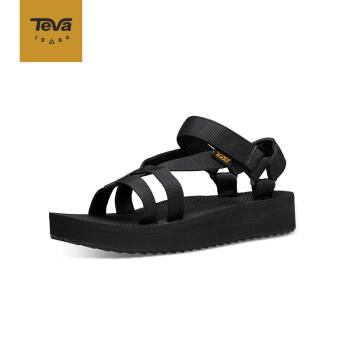 Teva/太哇凉鞋女中厚底midform潮流百搭舒适松糕平底凉鞋20夏新 黑色 36   女款,降价幅度36.2%