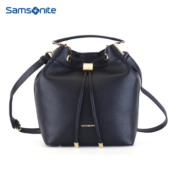 新秀丽（Samsonite） IRENE 单肩斜挎包时尚水桶包BB4*09003 黑色桶包,降价幅度20%