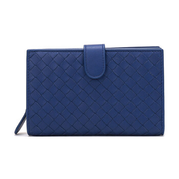 BOTTEGA VENETA 宝缇嘉 BV 女士宝蓝色羊皮编织短款钱包钱夹 121060 V001N 4234+凑单品,降价幅度50%