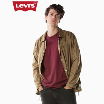 Levi's李维斯LINE 8系列男士翻领印花教练夹克39739-0000Levis 橄榄色 S,降价幅度49.9%