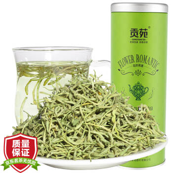 贡苑 茶叶 金银花茶 无添加菊花茶金银花散装河南封丘地道原产泡水喝的花草茶 30g/罐 *2件,降价幅度3.9%