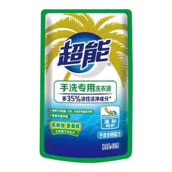 超能手洗专用洗衣液高档衣物 多35%活性洁净成分 补充液500g正品包邮 *2个+凑单品,降价幅度34.5%