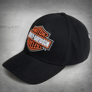 Harley-Davidson哈雷戴维森经典刺绣LOGO棒球帽弯檐休闲个性嘻哈 黑色 可调节,降价幅度33.4%