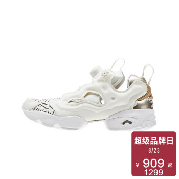 Reebok 锐步 INSTAPUMP FURY CUTOUTS 女子经典鞋 EGA60 粉白/淡灰-CM9817 36,降价幅度30%