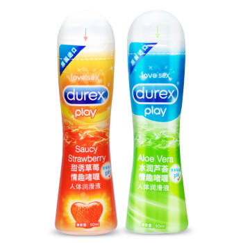 杜蕾斯durex  润滑液共100ml人体润滑油  水溶性 男女用润滑剂 情趣二合一 成人用品 草莓50ml+水润芦荟50ml