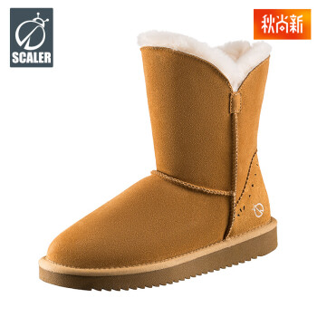 思凯乐/SCALER户外雪地靴女款中高帮加绒保暖透气防滑徒步休闲鞋X8097537 棕色 38,降价幅度14.3%