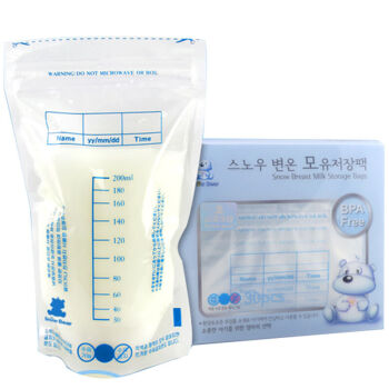 小白熊 （Snow Bear）原装进口长方蓝色母乳保鲜袋 储奶袋 30片装09205 *6个