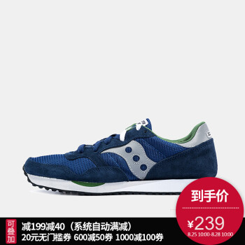 Saucony圣康尼 DXN TRAINER 复古跑步鞋休闲鞋舒适 男 S70124-B 蓝 40,降价幅度14.3%