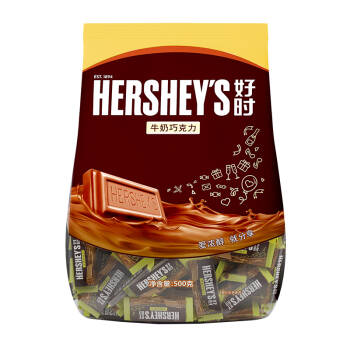好时 Hershey’s 牛奶巧克力 排块装 休闲零食 结婚 婚庆 喜糖 散装 500g *4件,降价幅度7.6%