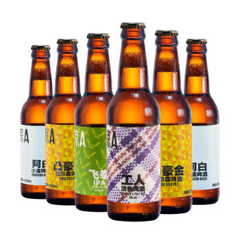 京A 精酿啤酒 淡色艾尔/美式IPA/小麦/比尔森 组合装 330ml*6瓶 *2件,降价幅度22.5%