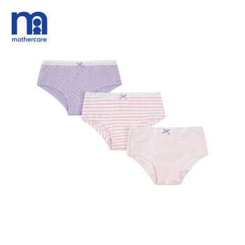 mothercare 英国女童针织内裤中大女童棉内裤3件装 MJ206 110cm *2个,降价幅度49.6%