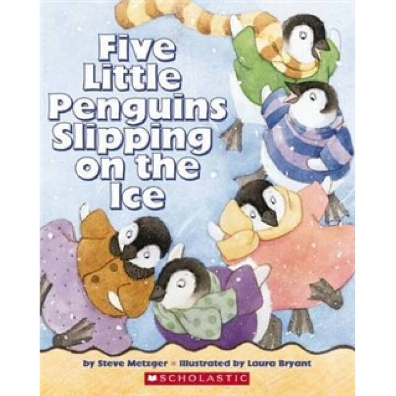 five little penguins slipping on the ice 五只小企鹅来滑冰