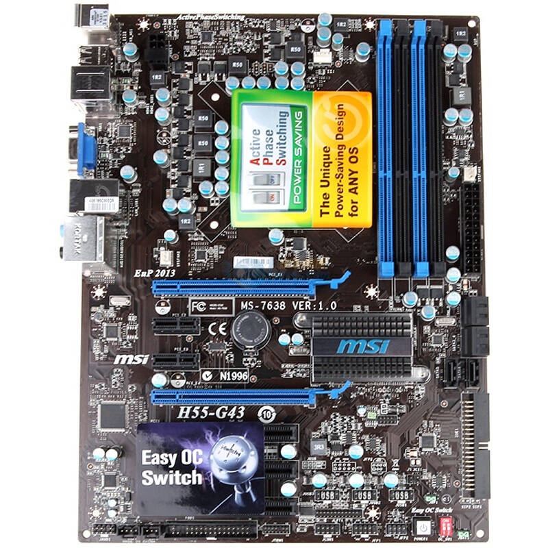 微星(msi)h55-g43主板(intel h55/lga 1156)