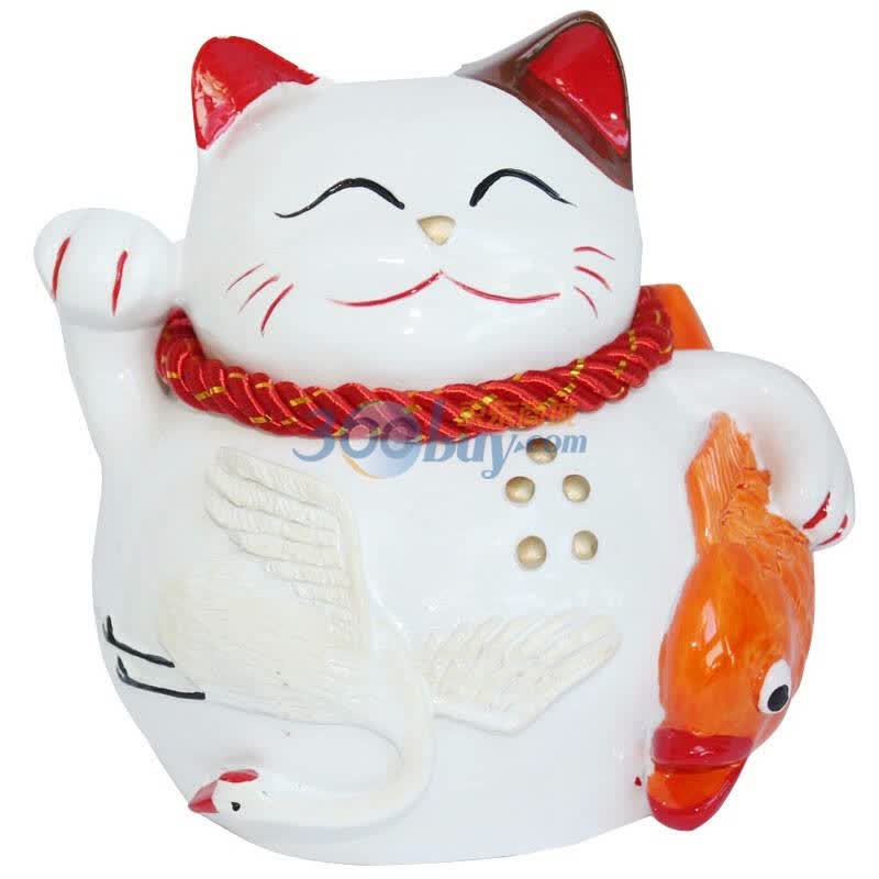 宜尚q版礼品招财猫系列之年年有余0924 京东自营