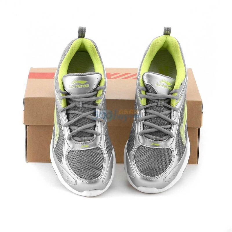 李宁li-ning2011新款跑步系列女轻质跑鞋arbf010-2冷灰8c/银/纤嫩绿5