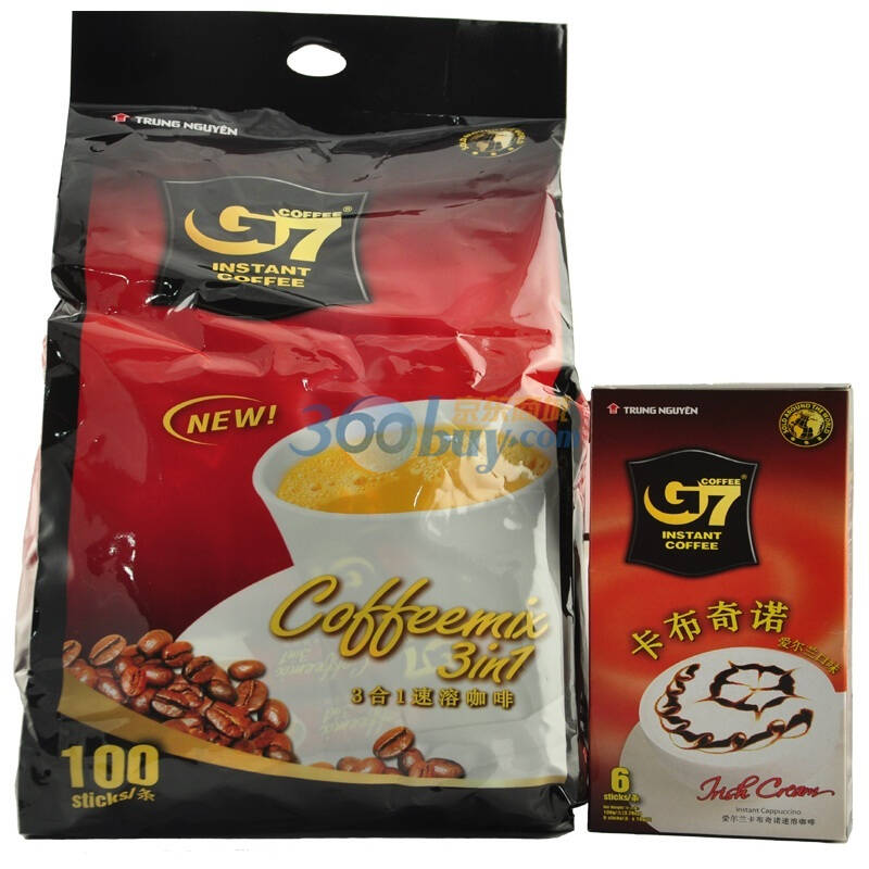 g7 咖啡 越南中原咖啡 1包三合一速溶咖啡100包装 1盒