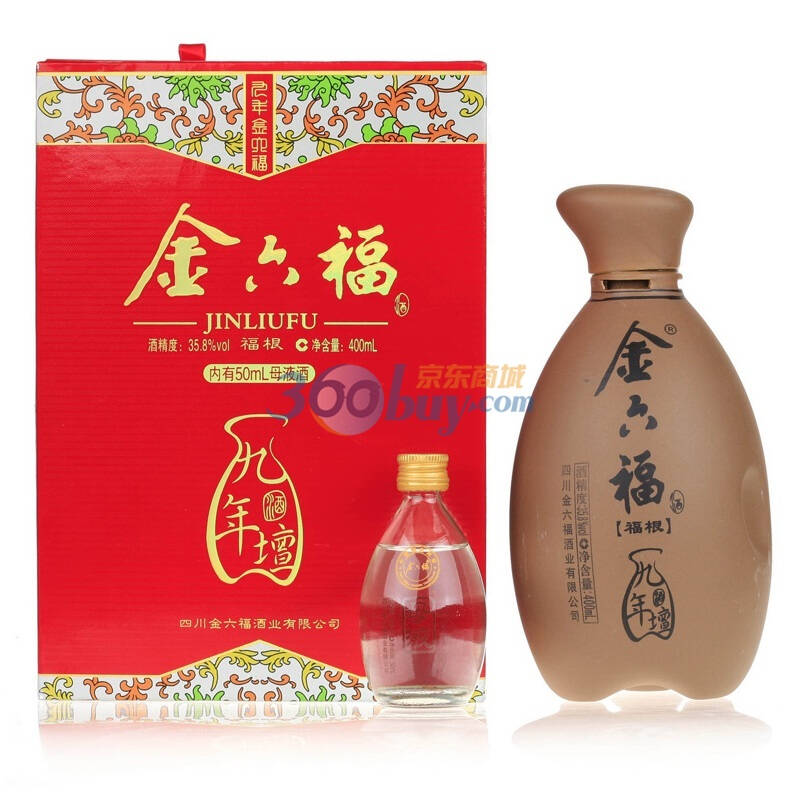 金六福福根九年坛35.8度400ml内有母液50ml