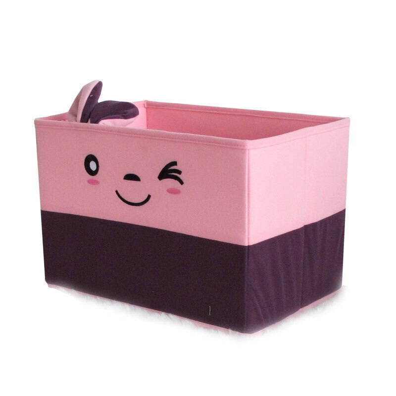 致惠家居 折叠小兔拉比卡通收纳箱 收纳盒 储物箱 整理箱 粉紫色俏