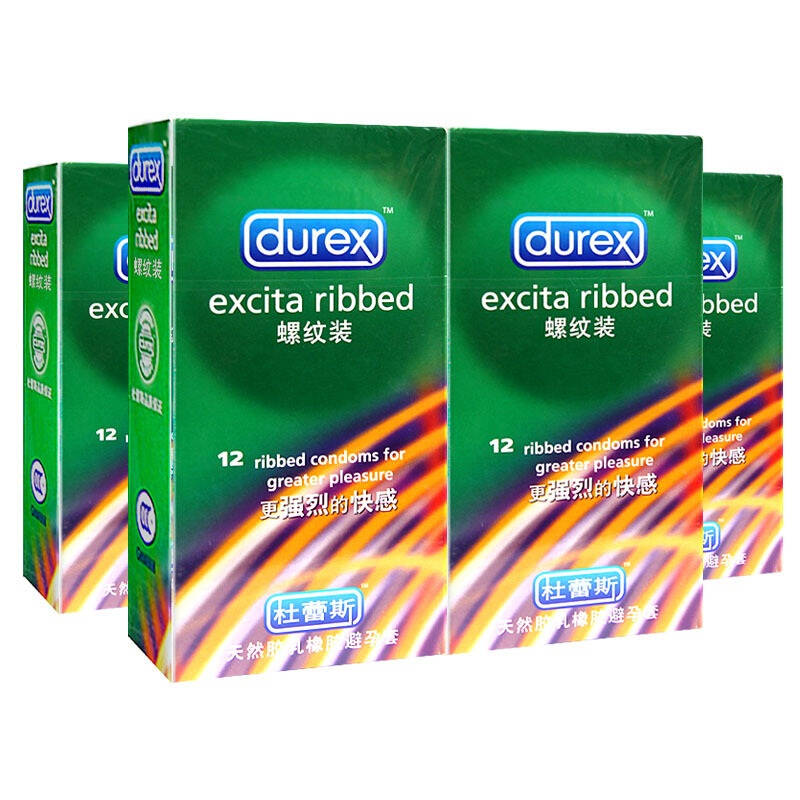 杜蕾斯 避孕套 螺纹装12只x4盒 durex安全套 成人用品