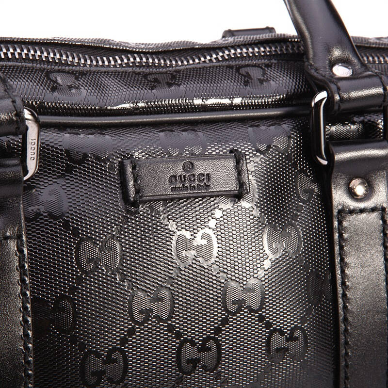 gucci 古驰 男式黑色pvc双g压花配锁手拎公文包 201480 fu49r 1000 hz