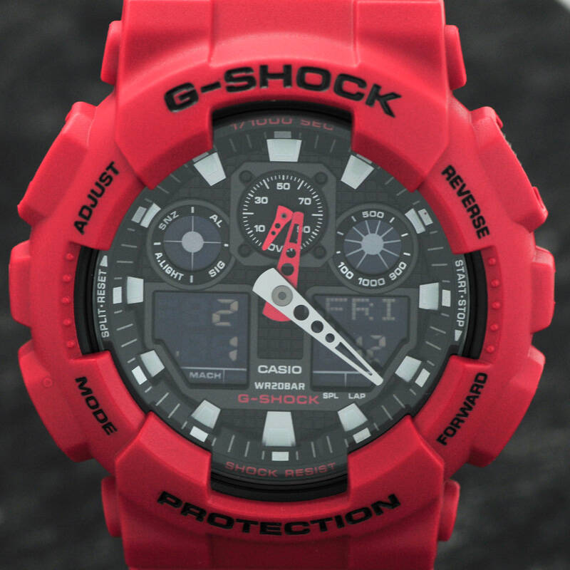 卡西欧(casio)手表 g-shock大表盘多功能双显运动男表ga-100b-4adr ga