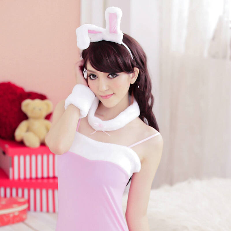 情趣内衣女诱惑套装 性感制服角色扮演 蕾丝透明吊带开档免脱丁字裤