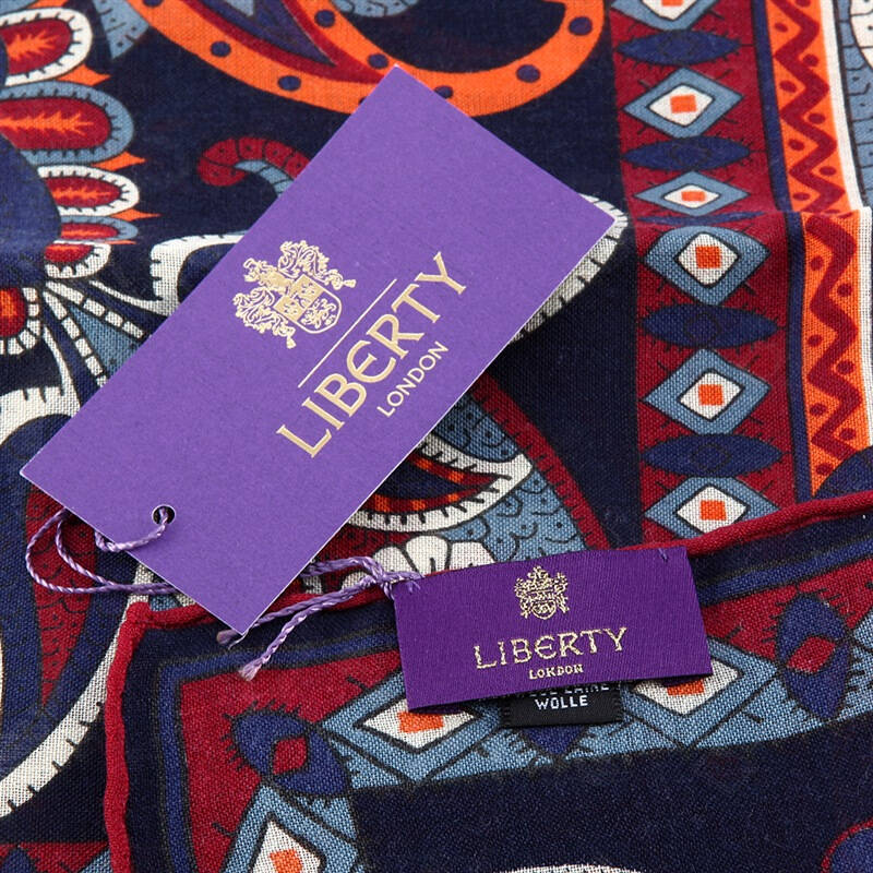 libertylondon伦敦利伯提佩斯利花纹深蓝色艺术丝巾13174014