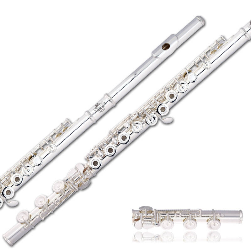威尔诺长笛正品乐器/17孔/镀银/开孔专业级法式按键