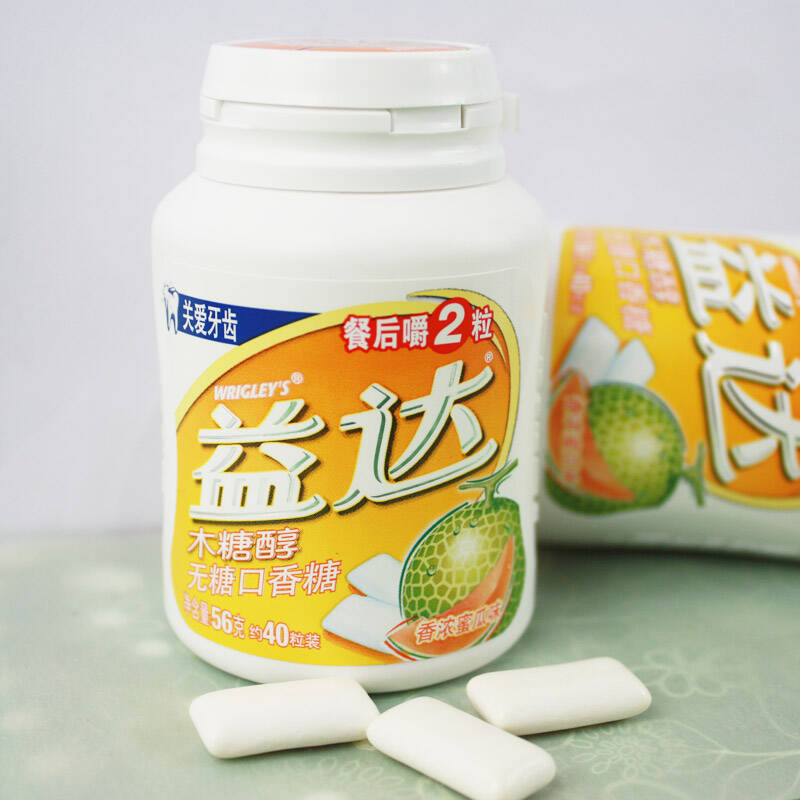 益达口香糖香浓蜜瓜味 56g/罐*6