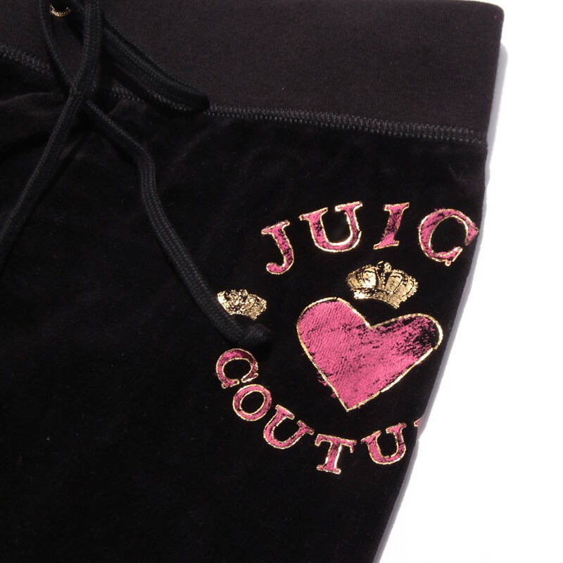 juicy couture 橘滋 黑色小桃心天鹅绒运动衣休闲套装 jg000632/jg