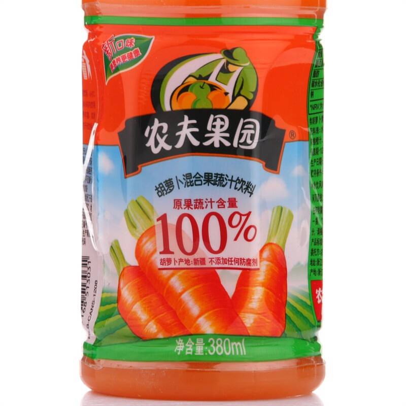 农夫果园 100%胡萝卜果蔬汁380ml*12