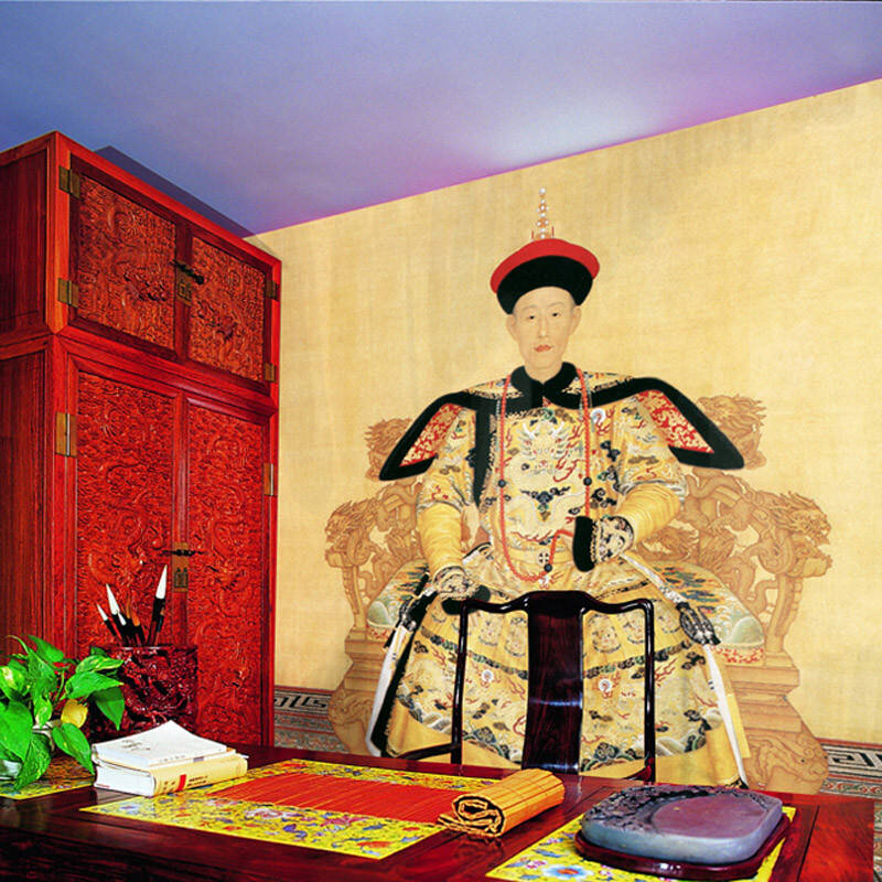 乐嘉中国风大型壁画 国画皇帝0672-1定制壁纸 客厅电视背景墙纸 定制