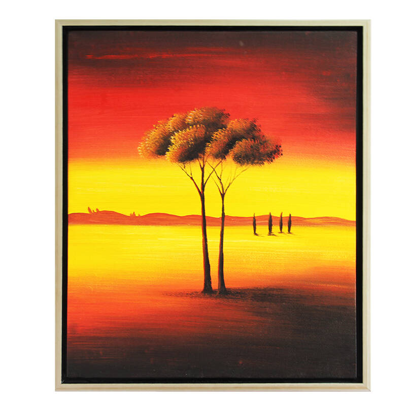纯手绘油画 客厅卧室装饰画 工艺画 家装壁画限量版《黄金大树》