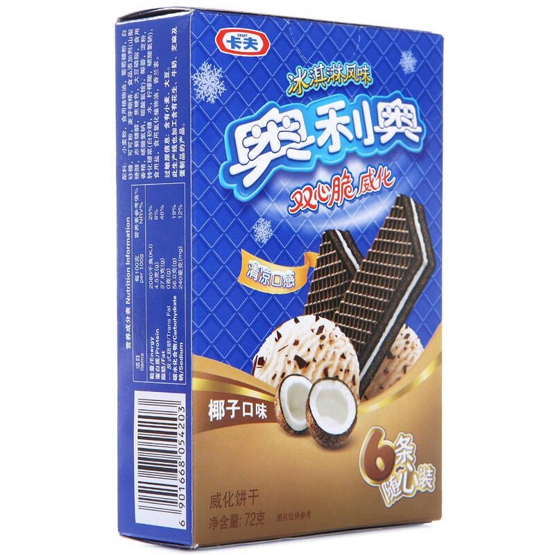 奥利奥双心脆威化冰淇淋椰子风味72g
