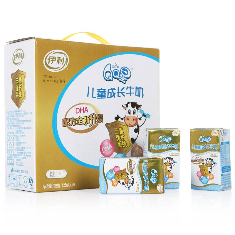 伊利qq星 儿童成长牛奶(健固型)125ml*20盒