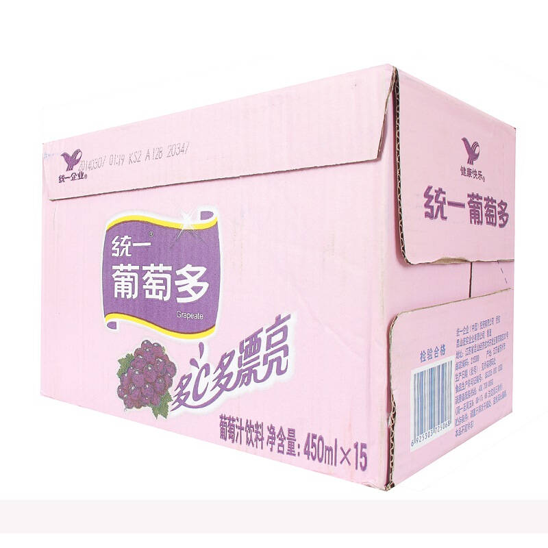 统一 葡萄多饮料450ml*15瓶 整箱