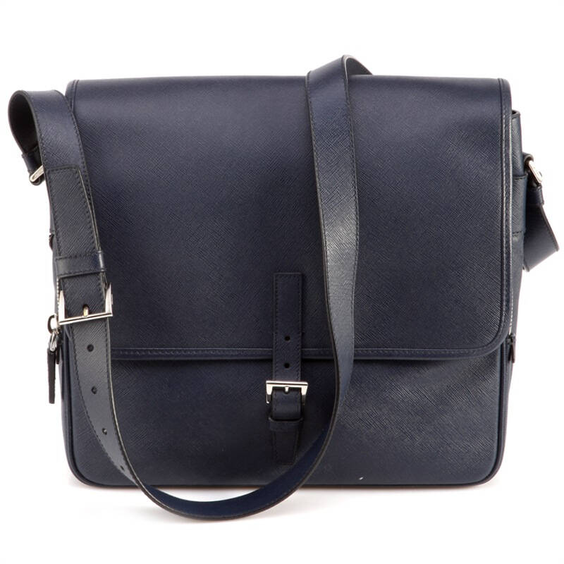 prada 普拉达 男式蓝色真皮仿布纹单肩斜背包 va0982 9z2 f0216 hz图片