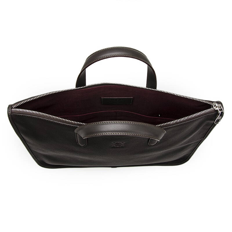 loewe罗意威男士棕色牛皮手提公文包32326l7703740ml
