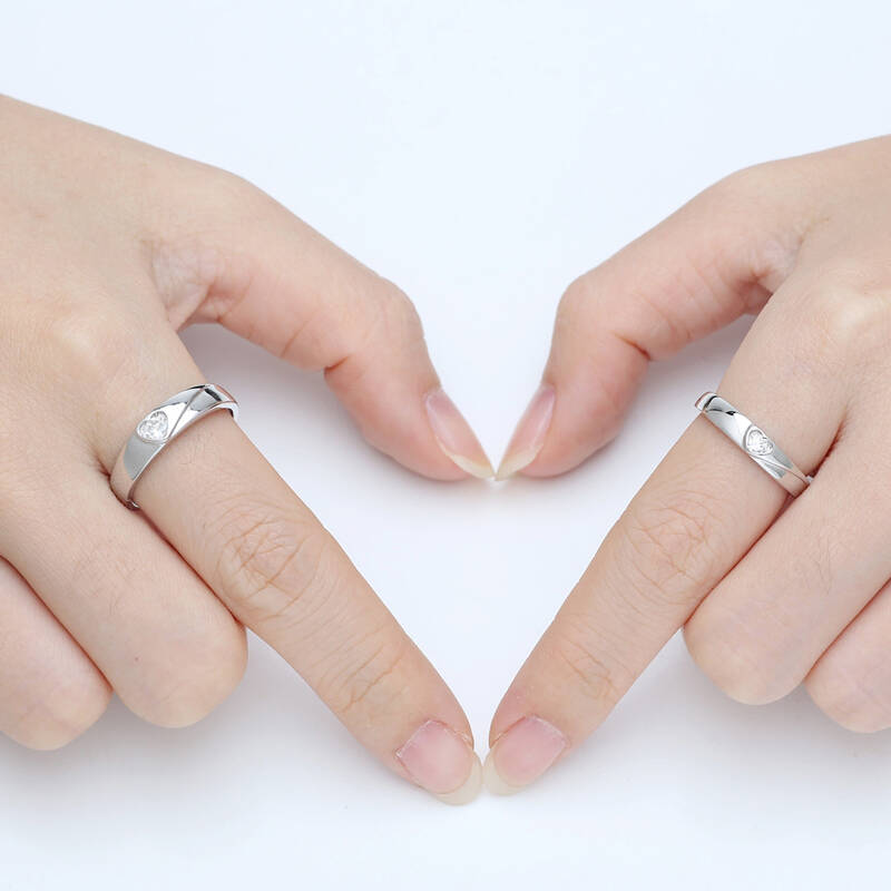 未知数 纯爱 心形925银戒指 对戒 情侣戒指 对饰 情侣