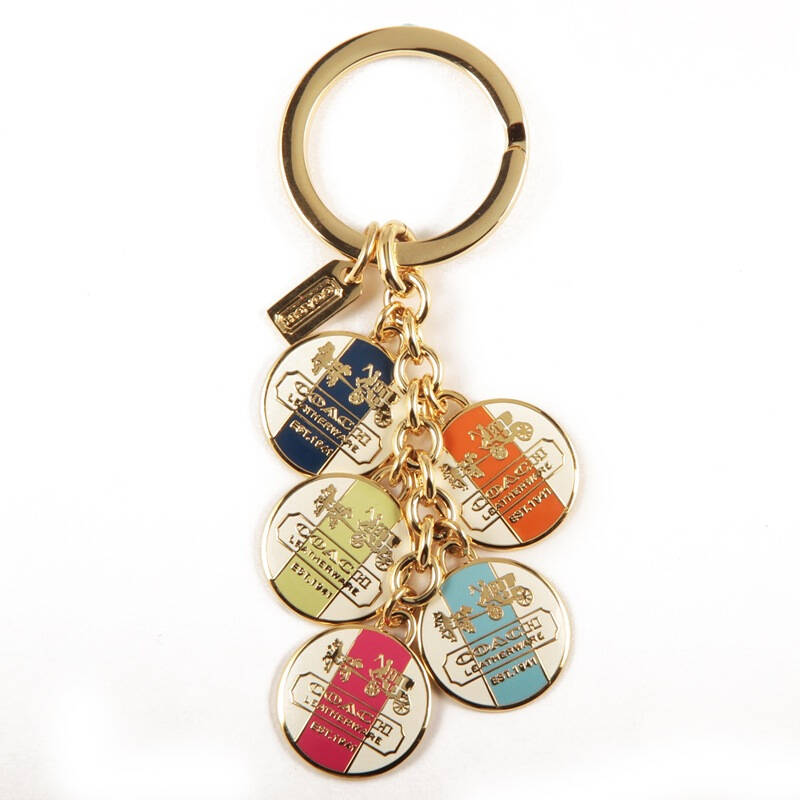 coach 蔻驰 花色圆形logo钥匙扣 f92305 gd/mc zx