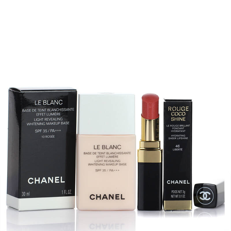 chanel香奈儿彩妆套装( 美白隔离妆前乳30ml10# rouge