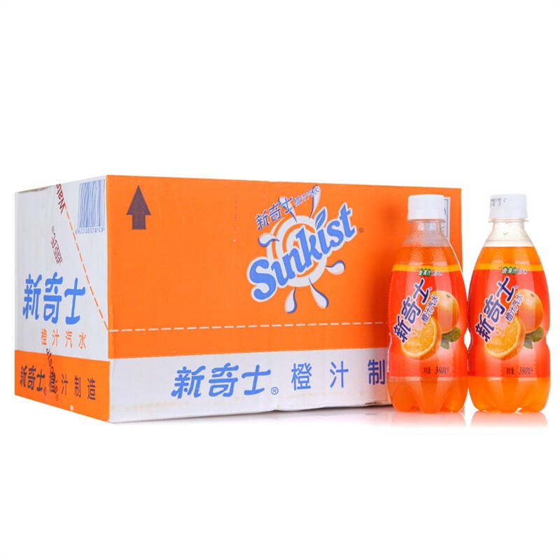 屈臣氏(watsons) 新奇士橙汁汽水 380ml*15瓶 整箱 自营