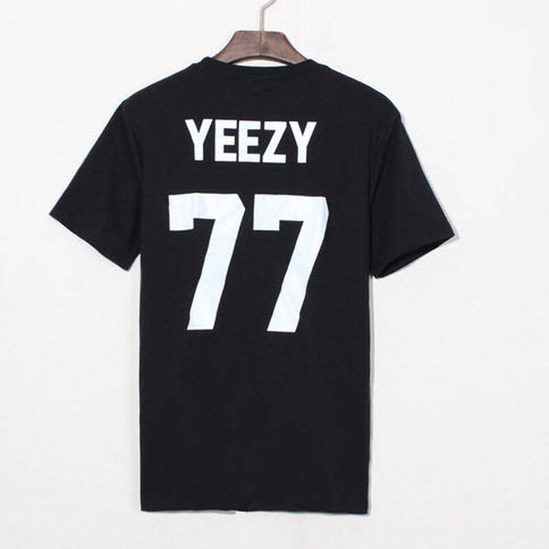 砺青坤总exo gd 权志龙同款 pyrex23 yeezy77 数字情侣短袖 黑色 m