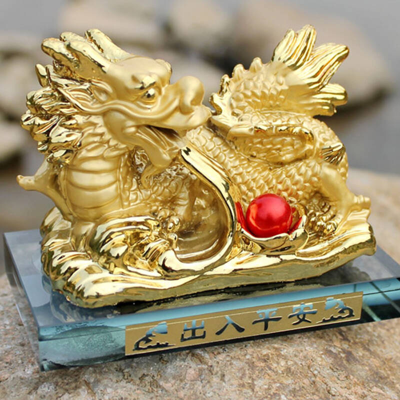 百易达 高档精品汽车镀金香水座 金龙吐珠
