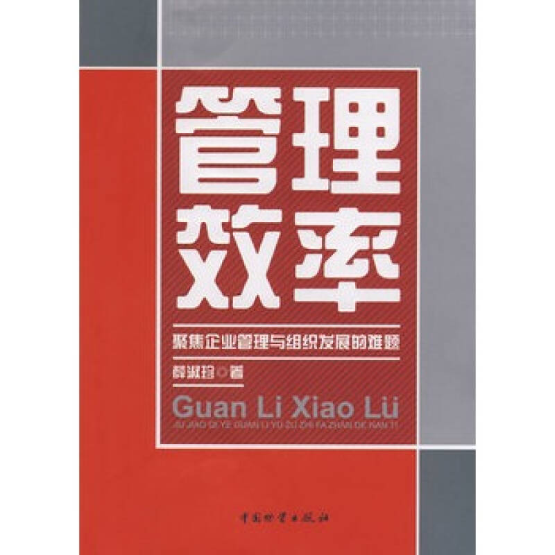 管理效率聚焦企业管理与组织发展的难题 薛淑珍 9787504728630 中国