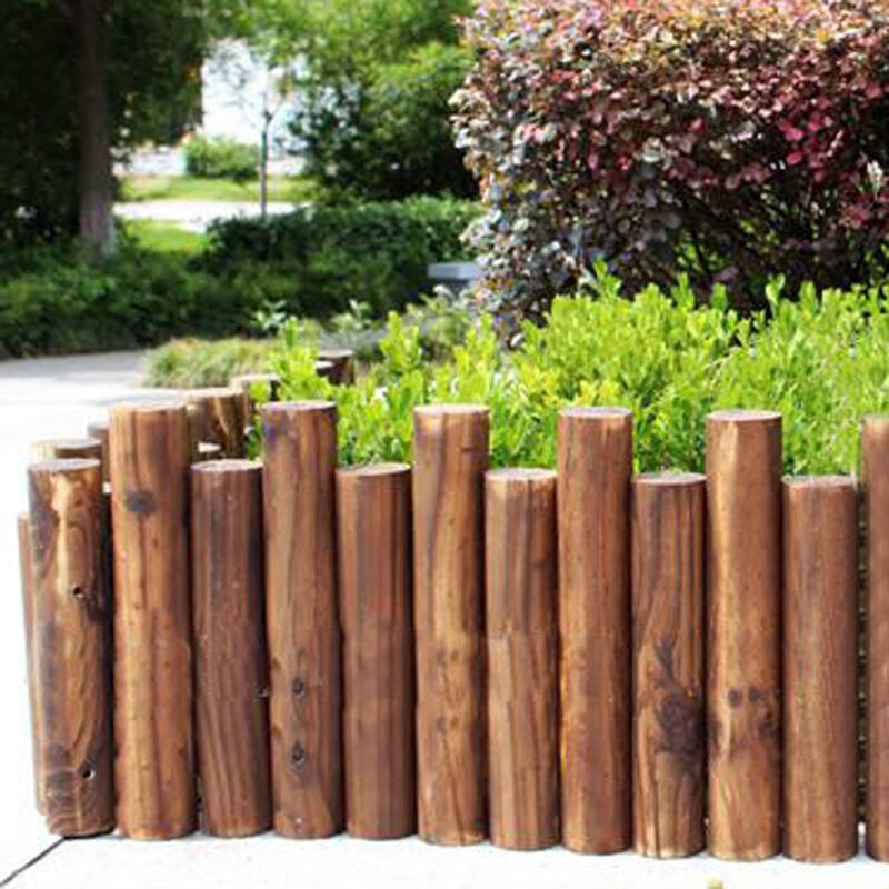 悠嘉尚品 实木碳化防腐圆木栅栏 篱笆 连木栅栏 护栏
