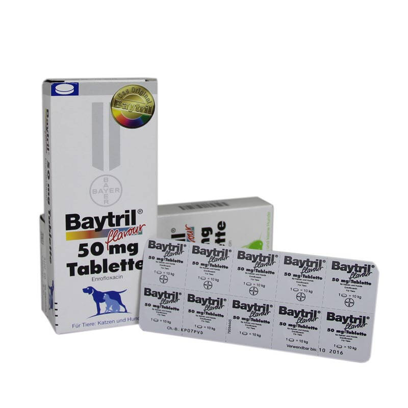 拜耳bayer拜有利50mg锭剂【五粒装】 犬猫细菌感染特效药 皮肤感染