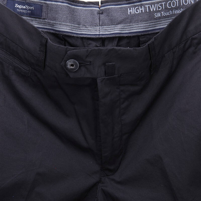 zegna sport 杰尼亚 男式黑色纯棉休闲裤 sc140 zs355